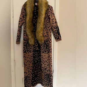 Buddy Love Leopard Print Duster Sz S